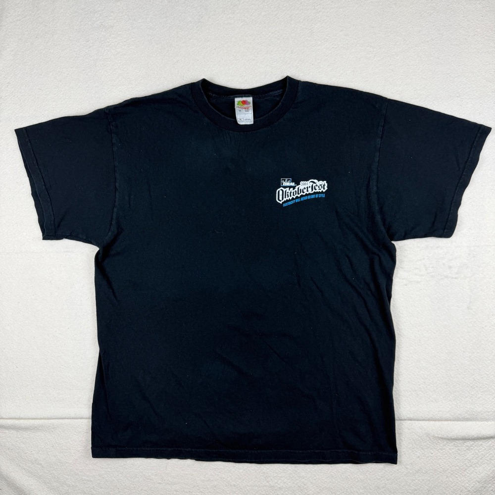 Vintage 2004 Ideal Oktoberfest Bottoms Up T-Shirt Black XL Fruit of the Loom